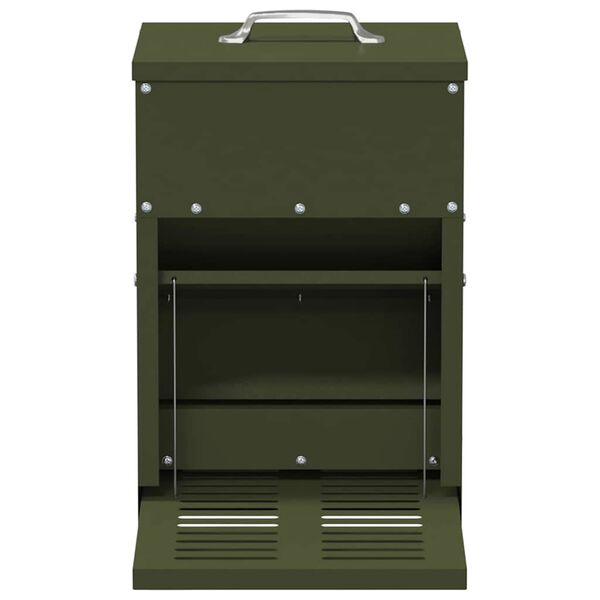 vidaXL Kylling treadle feeder Oliven grøn 25 x 42 x 40 cm