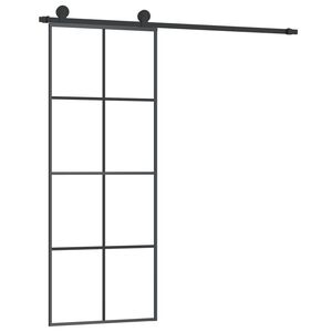 vidaXL skyded&oslash;r med hardwares&aelig;t 76x205 cm sikkerhedsglas aluminium