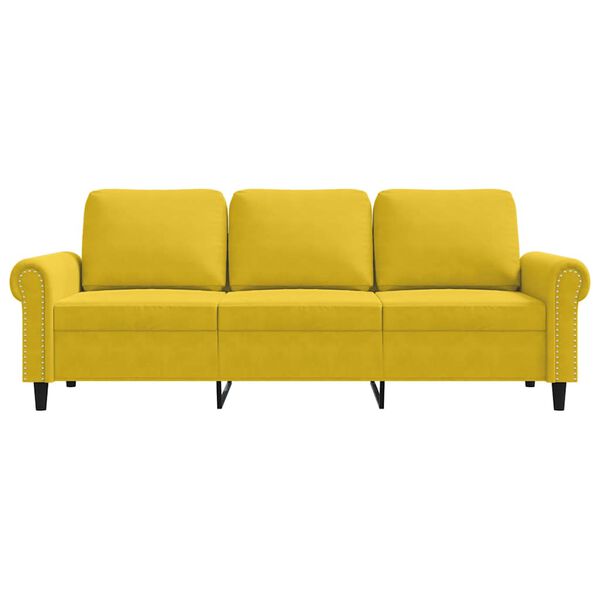 vidaXL 3-personers sofa 180 cm velour gul
