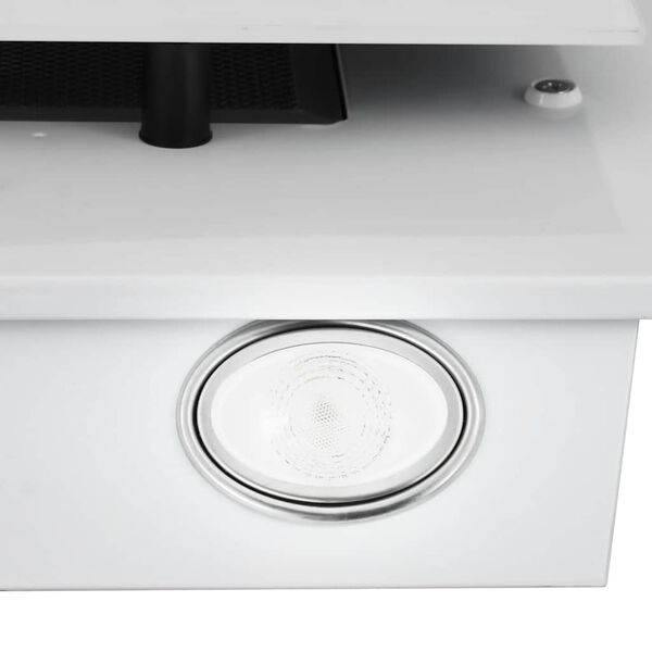 vidaXL væghængt emhætte 60 cm rustfrit stål og hærdet glas hvid