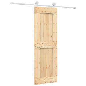 vidaXL Skyded&oslash;r Natur og hvid 70 x 210 cm Massivt Fyrretr&aelig;