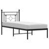 vidaXL sengeramme med sengegavl 75x190 cm metal sort