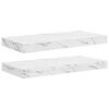 vidaXL V&aelig;ghylde 2 stk. Hvid marmor 50 x 23,5 x 3,8 cm Konstrueret tr&aelig;