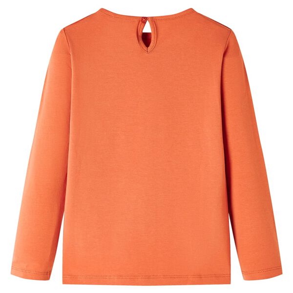 Lang&aelig;rmet T-shirt til b&oslash;rn str. 116 cm orange