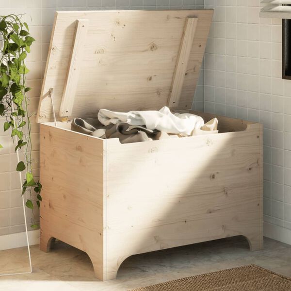 vidaXL opbevaringsboks med låg RANA 80x49x54 cm massivt fyrretræ