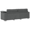 vidaXL Sofa 3 pcs M&oslash;rkegr&aring; 219 x 80 x 82 cm Linned-blandet stof