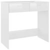 vidaXL skrivebord 80x40x75 cm konstrueret tr&aelig; hvid h&oslash;jglans