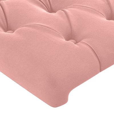 vidaXL kontinentalseng med madras 80x200 cm fløjl lyserød