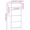 vidaXL Sko skab med hylde Sort eg 80 x 21 x 163,5 cm Konstrueret tr&aelig;
