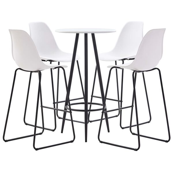 vidaXL bars&aelig;t i 5 dele plastik hvid