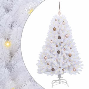 vidaXL Kunstigt juletr&aelig; Hvid 80 x 80 x 150 cm PVC og metal