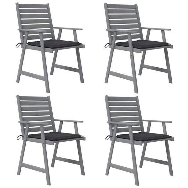 vidaXL havestole 4 stk. med hynder massivt akacietr&aelig;