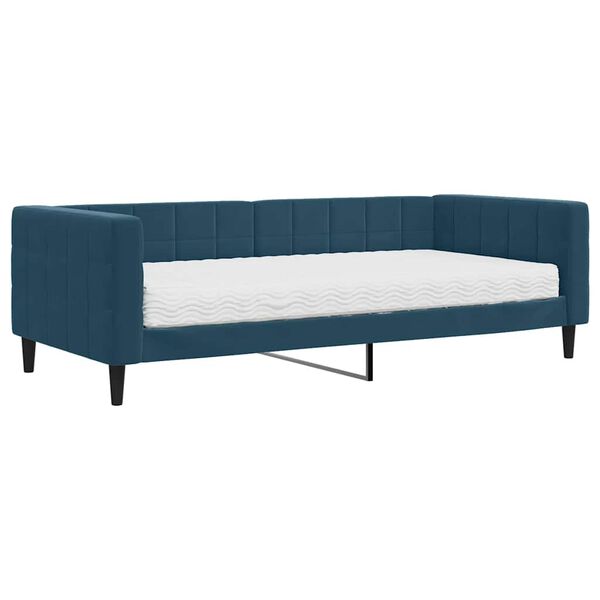 vidaXL daybed med madras 90x200 cm velour bl&aring;