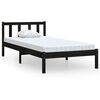 vidaXL sengestel 90x190 cm Single massivt fyrretr&aelig; sort