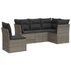 vidaXL sofas&aelig;t 5 dele med hynder polyrattan gr&aring;