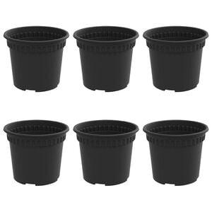 vidaXL Rund Blomsterpotte 6 stk. Sort &Oslash; 12,5 x 10 cm Plastik