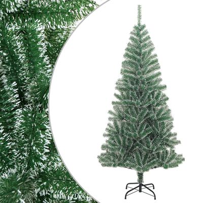 vidaXL kunstigt juletræ med sne 210 cm grøn