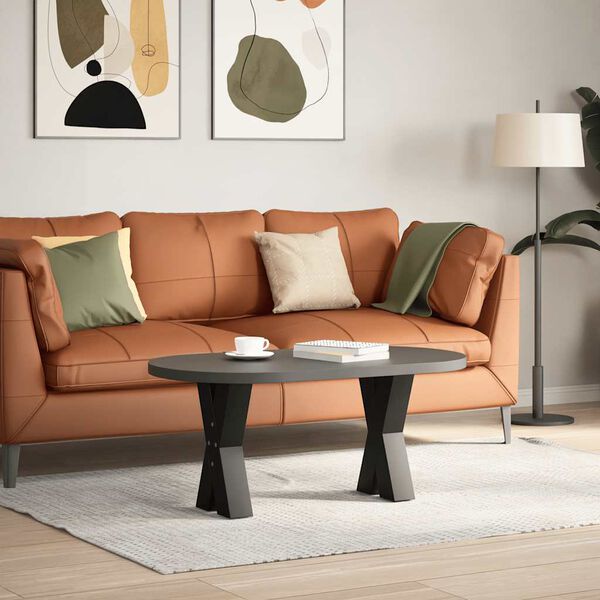 vidaXL sofabordsben X-formet 2 stk. sort 38 x (42-43) cm st&aring;l