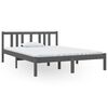 vidaXL sengeramme 135x190 cm Double massivt fyrretr&aelig; gr&aring;