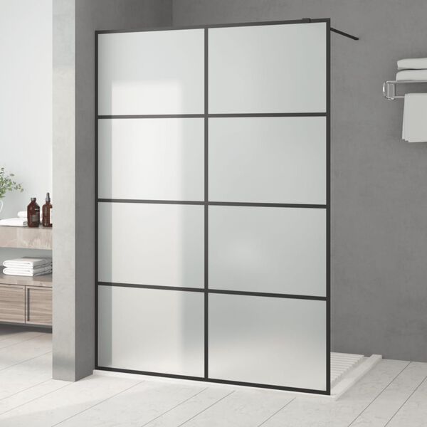 vidaXL brusev&aelig;g 140x195 cm matteret sikkerhedsglas sort