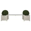 Esschert Design plantekasser CF33W med b&aelig;nk imellem, hvide