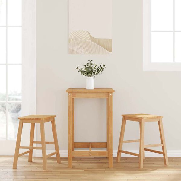 vidaXL barstole 2 stk. massivt gummitræ