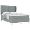 vidaXL Box spring seng med hovedg&aelig;rde Lysegr&aring; 200 x 140 cm Stof