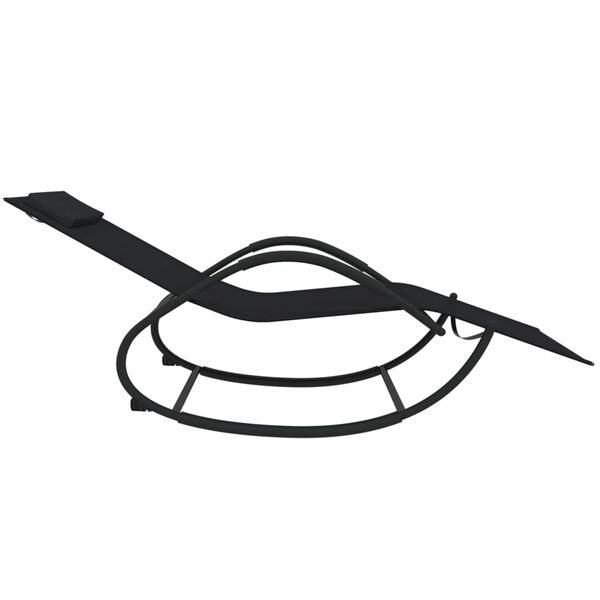 vidaXL liggestol med gyngefunktion stål og textilene sort