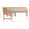 vidaXL hjørnebænk til haven 202x202x90 cm massivt teaktræ
