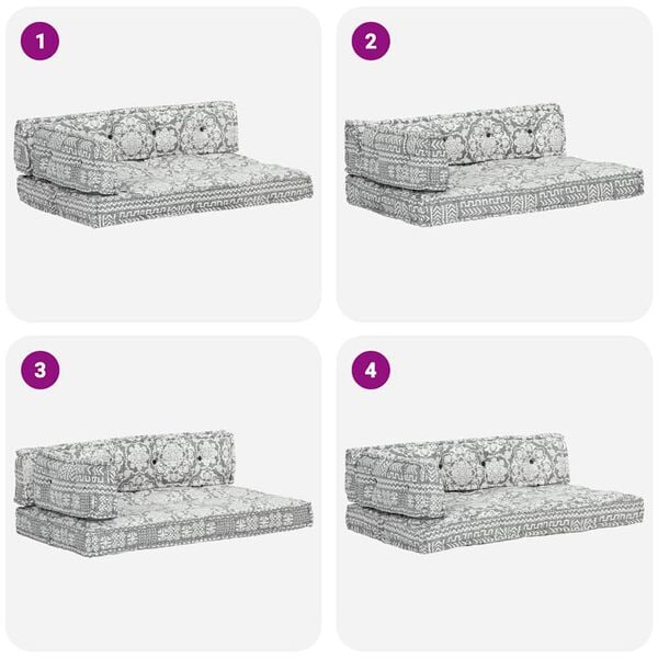 vidaXL hynde til pallesofa stof patchwork lysegr&aring;