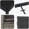 vidaXL Have Spisebordss&aelig;t med pude 5 pcs Gr&aring; polyrattan