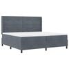 vidaXL Box spring seng med LED-lysstrimler M&oslash;rkegr&aring; 200 x 200 cm Fl&oslash;jl