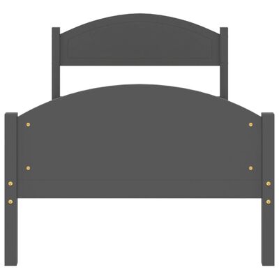 vidaXL sengestel 90x200 cm massivt fyrretræ mørkegrå