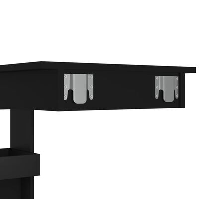 vidaXL vægmonteret barbord 102x45x103,5 cm konstrueret træ sort