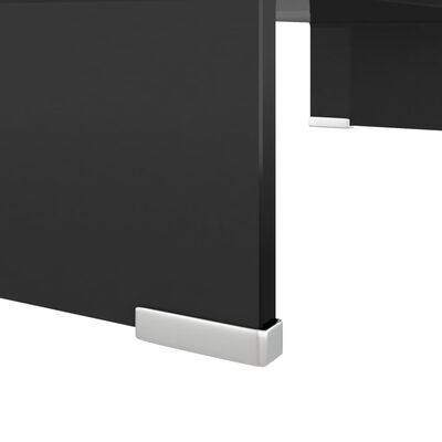 vidaXL TV-stander/monitorstand sort glas 60x25x11 cm