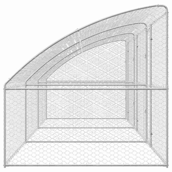 vidaXL Hundehus med opbevaring 3 pcs S&oslash;lv 6 x 2 x 2 m St&aring;l