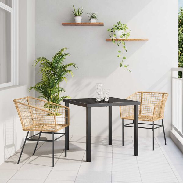 vidaXL Have Spisebordss&aelig;t 3 pcs Brun polyrattan