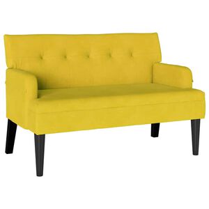 vidaXL Chesterfield b&aelig;nk Gul 112 x 65,5 x 75 cm Fl&oslash;jl