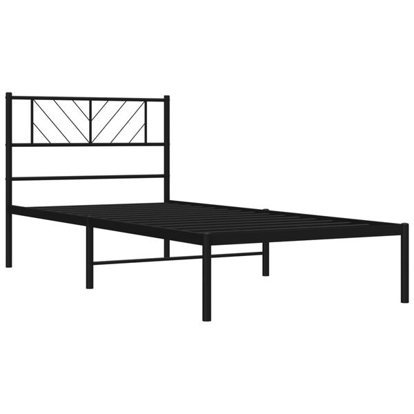 vidaXL sengeramme med sengegavl 80x200 cm metal sort