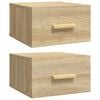 vidaXL v&aelig;gh&aelig;ngte sengeborde 2 stk. 35x35x20 cm sonoma-eg
