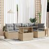 vidaXL Havesofa S&aelig;t med opbevaring 6 pcs Beige Poly rattan