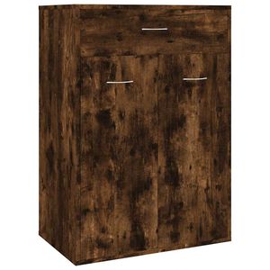 vidaXL skoskab 60x35x84 cm konstrueret tr&aelig; r&oslash;get egetr&aelig;sfarve