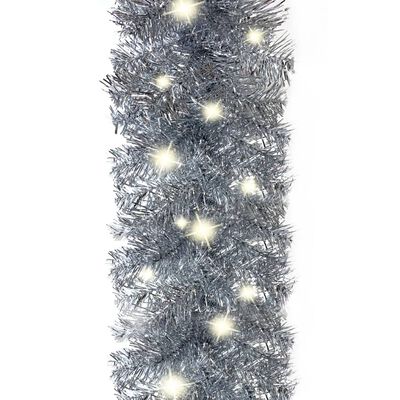 vidaXL juleguirlande med LED-lys 5 m sølvfarvet