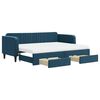 vidaXL daybed med udtr&aelig;k og skuffer 80x200 cm stof bl&aring;
