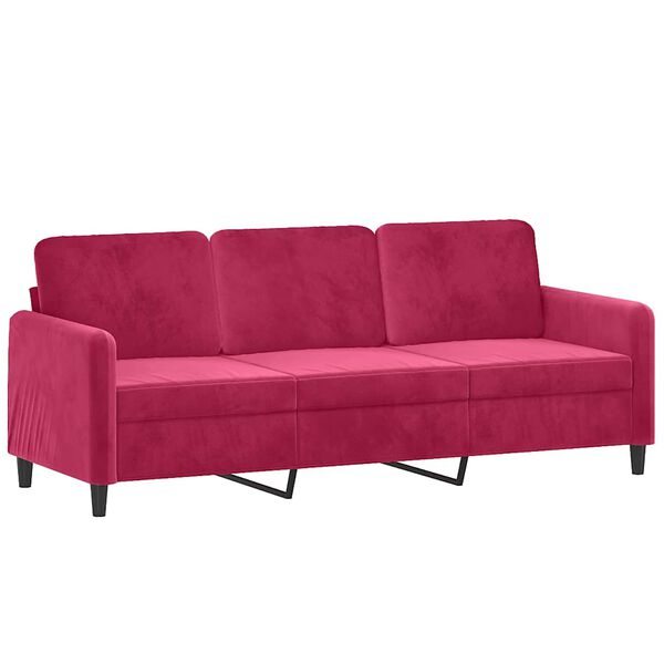 vidaXL 3-personers sofa 180 cm fl&oslash;jl vinr&oslash;d