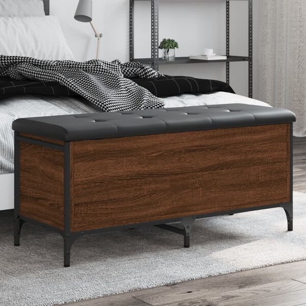 vidaXL opbevaringsb&aelig;nk 102x42x45 cm konstrueret tr&aelig; brun egetr&aelig;sfarve