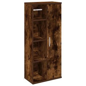 vidaXL badev&aelig;relsesskab med rulleholder 39x22x90 cm r&oslash;get egetr&aelig;