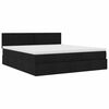 vidaXL ottoman seng med madras & LEDs 180x200cm stof sort