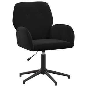 vidaXL Svingbar skrivebordsstol 54 x 55 x 90 cm Sort Fl&oslash;jl