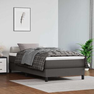 vidaXL springmadras med pocketfjedre medium 80x200x20 cm kunstl&aelig;der gr&aring;